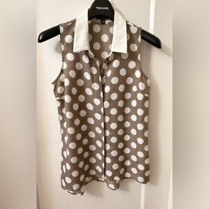 Polka Dot Sleeveless Blouse